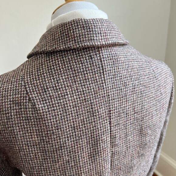 Vintage 50s Brown Wool Tweed Bespoke Blazer Large Quiet Luxury Academia - Picture 9 of 14